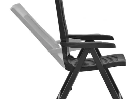Scaune de grădină rabatabile, 2 buc., antracit, plastic - 5/5