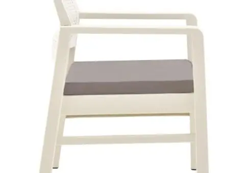 Set mobilier de grădină, 3 piese, alb, plastic - 4/5