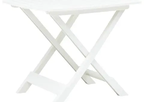 Masă de grădină pliabilă, alb, 79 x 72 x 70 cm, plastic - 1/5
