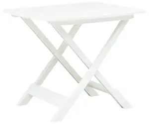 vidaXL Masă de grădină pliabilă, alb, 79 x 72 x 70 cm, plastic