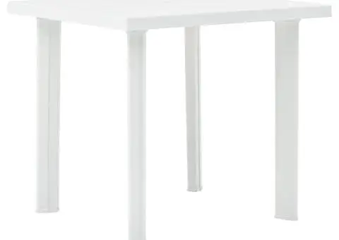 Masă de grădină, alb, 80 x 75 x 72 cm, plastic - 1/5