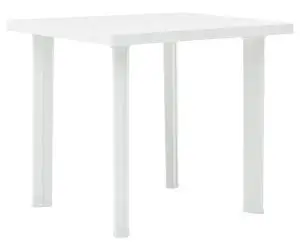 vidaXL Masă de grădină, alb, 80 x 75 x 72 cm, plastic