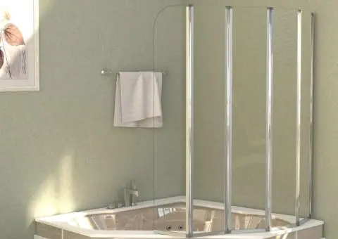 Cabină de baie, 120 x 140 cm, sticlă securizată, transparent - 1/5