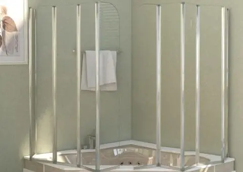 Cabină de baie, 120 x 140 cm, sticlă securizată, transparent - 4/5