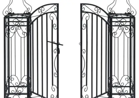 Poartă de grădină ornamentală, 122 x 20,5 x 100 cm, fier forjat - 3/5