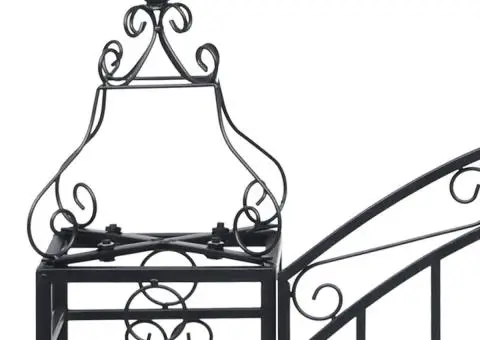 Poartă de grădină ornamentală, 122 x 20,5 x 100 cm, fier forjat - 4/5