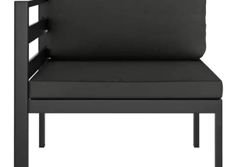 Canapea modulară de colț cu perne, 1 buc., antracit, aluminiu - 2/5