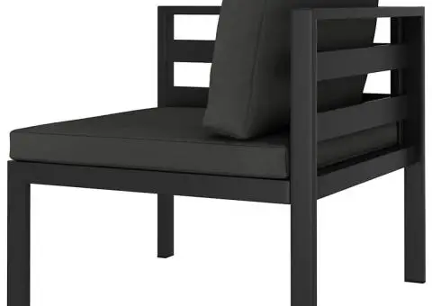 Canapea modulară de colț cu perne, 1 buc., antracit, aluminiu - 3/5