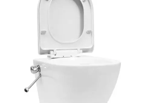 Vas WC suspendat fără ramă cu funcție de bideu, alb, ceramică - 2/5