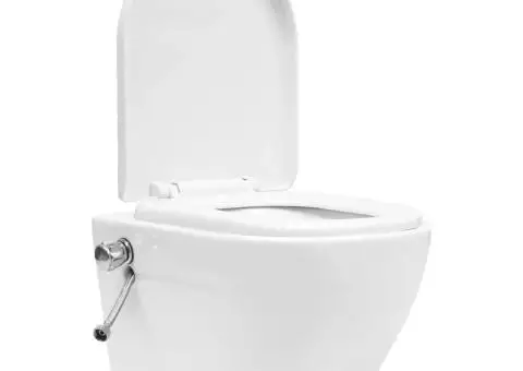 Vas WC suspendat fără ramă cu funcție de bideu, alb, ceramică - 5/5