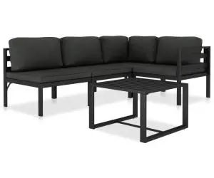 vidaXL Set mobilier de grădină cu perne, 5 piese, antracit, aluminiu