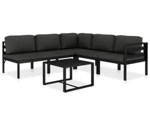vidaXL Set mobilier de grădină cu perne, 6 piese, antracit, aluminiu