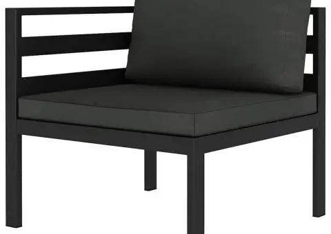 Set mobilier de grădină cu perne, 6 piese, antracit, aluminiu - 3/5