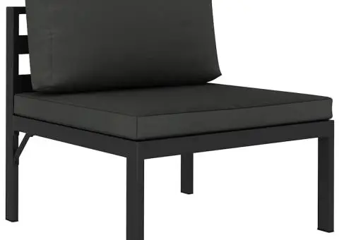 Set mobilier de grădină cu perne, 6 piese, antracit, aluminiu - 4/5