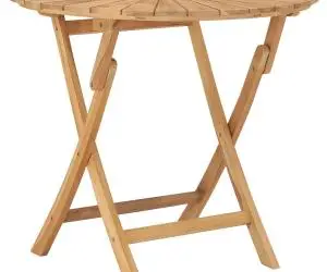 vidaXL Masă pliabilă de grădină, Ø 85 cm, lemn masiv de tec