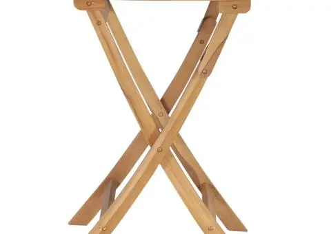 Masă pliabilă de grădină, Ø 85 cm, lemn masiv de tec - 3/5