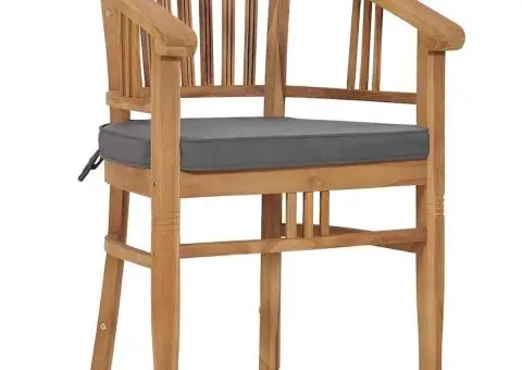 Scaune de grădină cu perne, 2 buc., lemn masiv de tec - 2/5