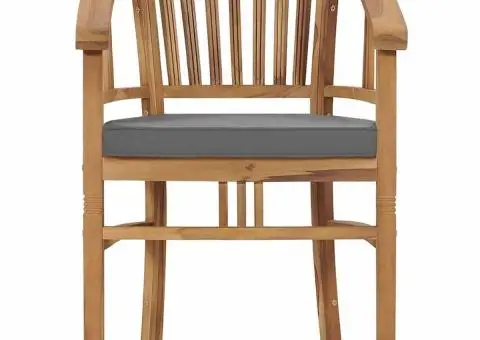 Scaune de grădină cu perne, 2 buc., lemn masiv de tec - 3/5