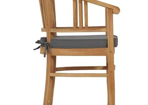 Scaune de grădină cu perne, 2 buc., lemn masiv de tec - 4/5