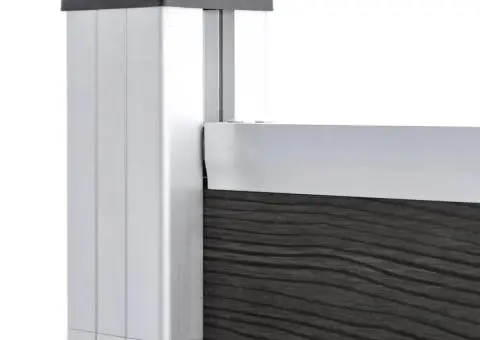 Gard de grădină, gri, 180 x 186 cm, WPC - 4/5