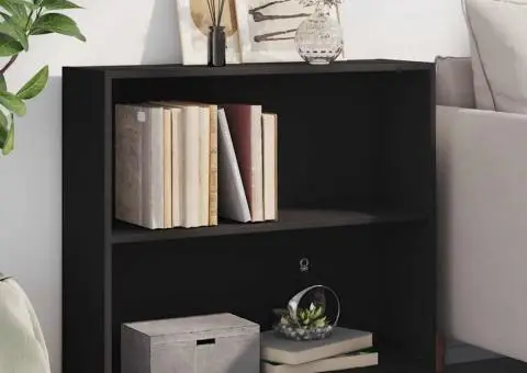 Bibliotecă, negru, 80 x 24 x 75 cm, PAL - 1/5