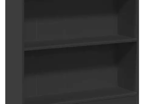 Bibliotecă, negru, 80 x 24 x 75 cm, PAL - 2/5