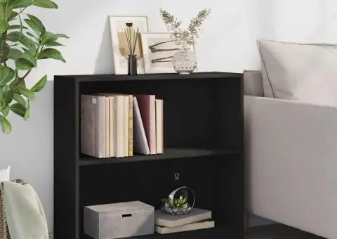 Bibliotecă, negru, 80 x 24 x 75 cm, PAL - 3/5