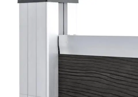 Gard de grădină, gri, 180 x 105 cm, WPC - 4/5