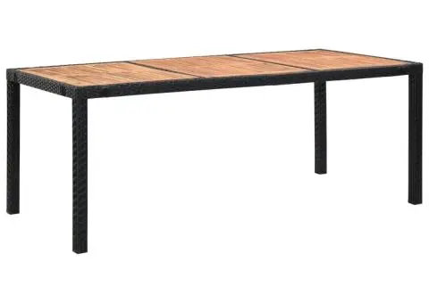 Set mobilier de exterior cu perne, 9 piese, negru, poliratan - 2/5