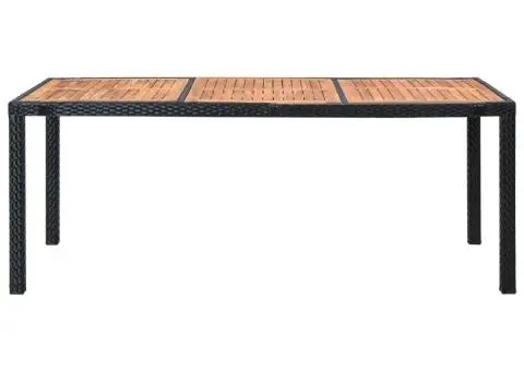 Set mobilier de exterior cu perne, 9 piese, negru, poliratan - 3/5