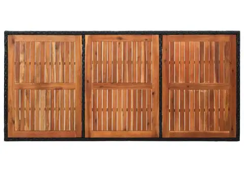 Set mobilier de exterior cu perne, 9 piese, negru, poliratan - 4/5