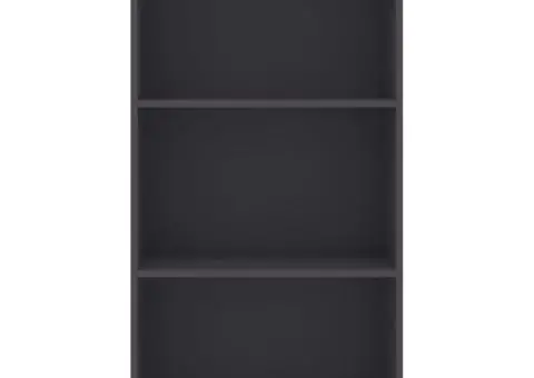 Bibliotecă cu 3 rafturi, gri, 60x30x114 cm, lemn prelucrat - 4/5