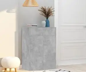 vidaXL Pantofar, gri beton, 60x35x84 cm, lemn prelucrat