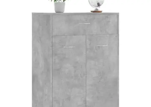 Pantofar, gri beton, 60x35x84 cm, lemn prelucrat - 5/5