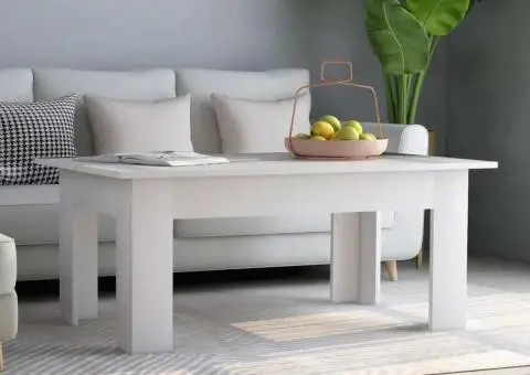 Măsuță de cafea, alb, 100 x 60 x 42 cm, lemn prelucrat - 1/5