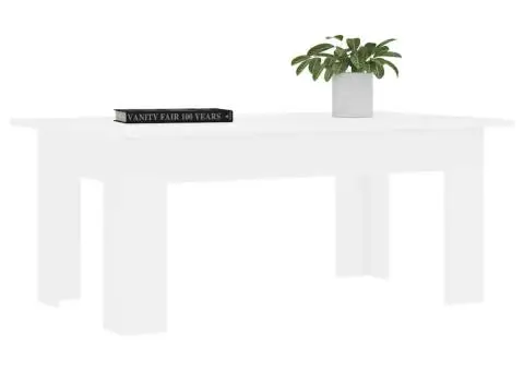 Măsuță de cafea, alb, 100 x 60 x 42 cm, lemn prelucrat - 3/5