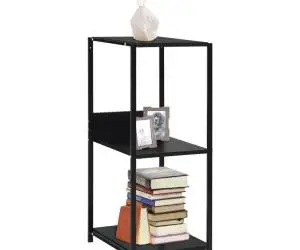 vidaXL Bibliotecă mică, negru, 33,5 x 39,6 x 79,7 cm, lemn prelucrat