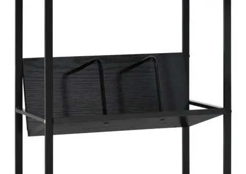 Etajeră cărți 2 rafturi, negru, 52x28x59 cm, lemn prelucrat - 1/5