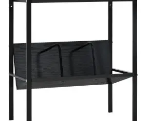 vidaXL Etajeră cărți 2 rafturi, negru, 52x28x59 cm, lemn prelucrat