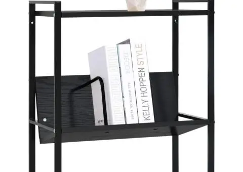 Etajeră cărți 2 rafturi, negru, 52x28x59 cm, lemn prelucrat - 2/5