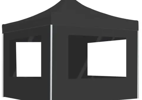 Cort de petrecere pliabil cu pereți, antracit, 2x2 m, aluminiu - 1/5