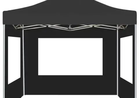 Cort de petrecere pliabil cu pereți, antracit, 2x2 m, aluminiu - 3/5