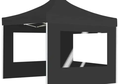 Cort de petrecere pliabil cu pereți, antracit, 2x2 m, aluminiu - 4/5