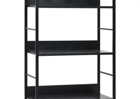 Etajeră cărți 3 rafturi, negru, 60x27,6x90,5 cm, lemn prelucrat - 1/5