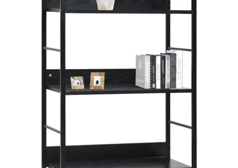 Etajeră cărți 3 rafturi, negru, 60x27,6x90,5 cm, lemn prelucrat - 2/5