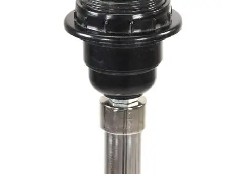 Lampă de podea trepied, maro miere și gri, 141 cm, lemn de tec - 4/5