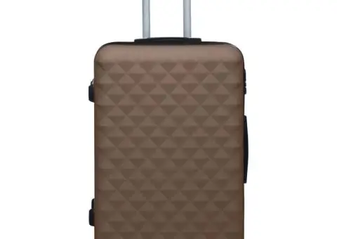 Set de valize cu carcasă rigidă, 2 piese, maro, ABS - 2/5