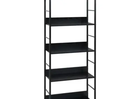 Etajeră cărți 5 rafturi, negru, 60x27,6x158,5 cm lemn prelucrat - 1/5