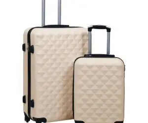 vidaXL Set de valize cu carcasă rigidă, 2 piese, auriu, ABS