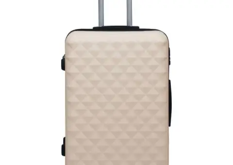 Set de valize cu carcasă rigidă, 2 piese, auriu, ABS - 2/5